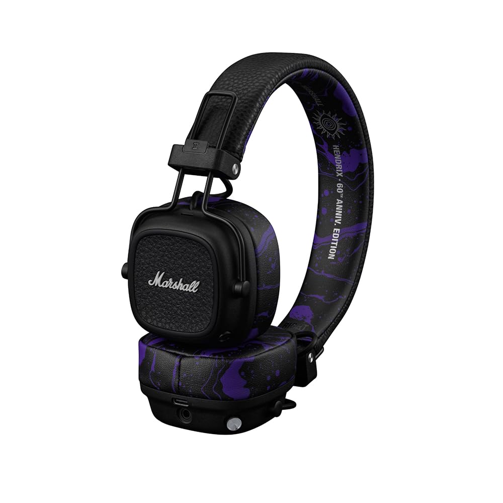 Marshall Noir Et Violet Casque Arceau Supra-Aural Sans Fil Et Filaire Bluetooth Major V Hendrix - Image 3