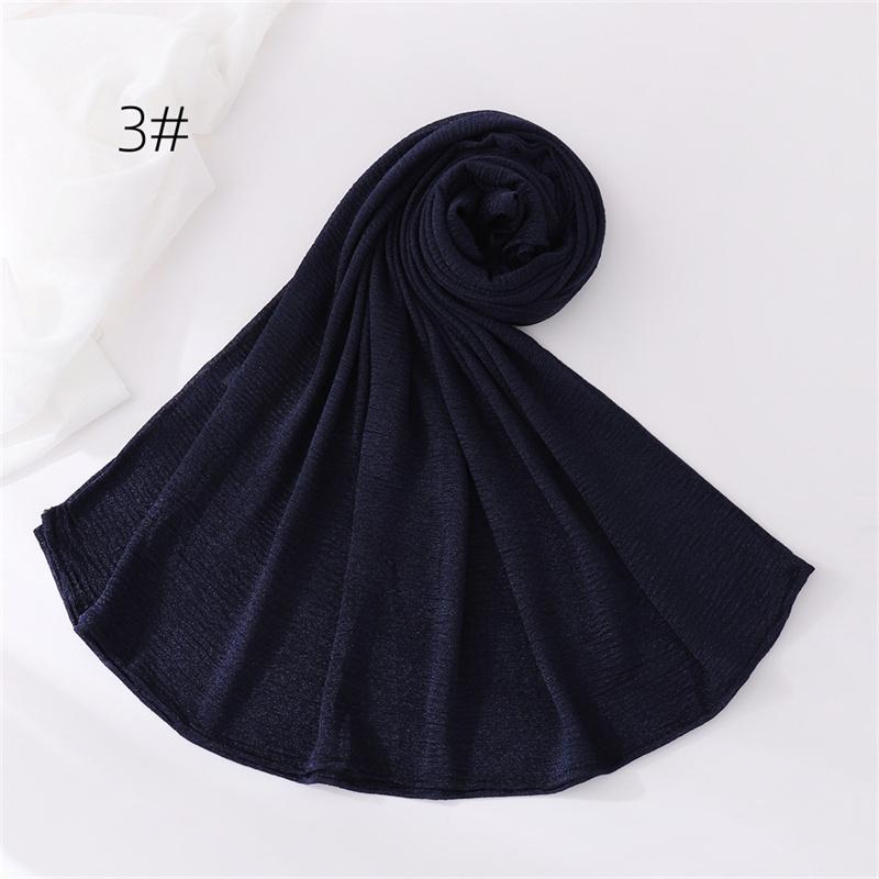 18Color New Ramadan Women's Breathable Wrinkled Solid Color Scarf Muslim Hijabs Soft Shawl Wrap Lady 70*170cm