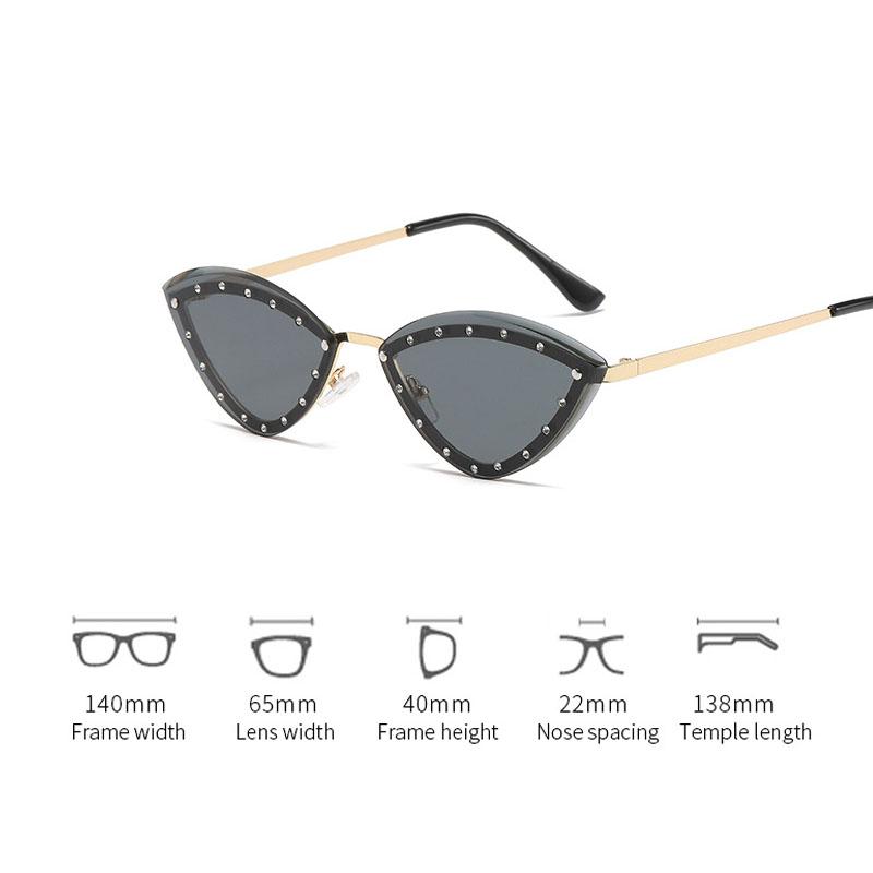 Luxury Rimless Sunglasses for Women Men Fashion Cat Eye UV400 Sun Glasses Goggles Ladies Eye Protection Outdoor Eyewear Shades