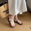 Fashion 2025 Summer New Roman Style Open Toe Cross Strap Casual Sandals for Women Comfortable Versatile Outdoor Beach Fashion Cool Shoes