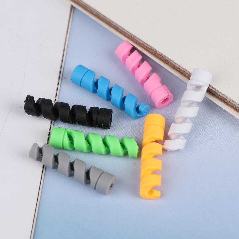50Pcs Data Cable Wired Earphone Silicone Protective Case Mobile Phone Charging Cable Earphone Cable Spiral Protector