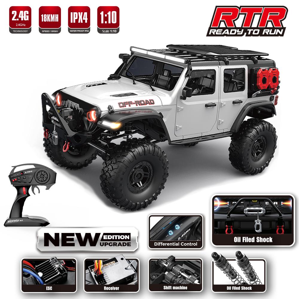1/10 RC Car HB R1011 RTR Remote Control Vehicle 2.4G Full Proportional Rock Crawler LED Light 4WD Off-Road Climbing Truck Toys