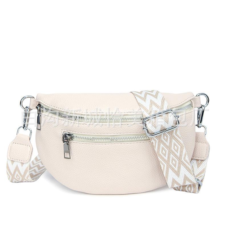 Trendy Fashion Breast Bag Women's New Wide Shoulder Strap Waist Bag Large Capacity Saddle Bag Versatile Messenger Bag