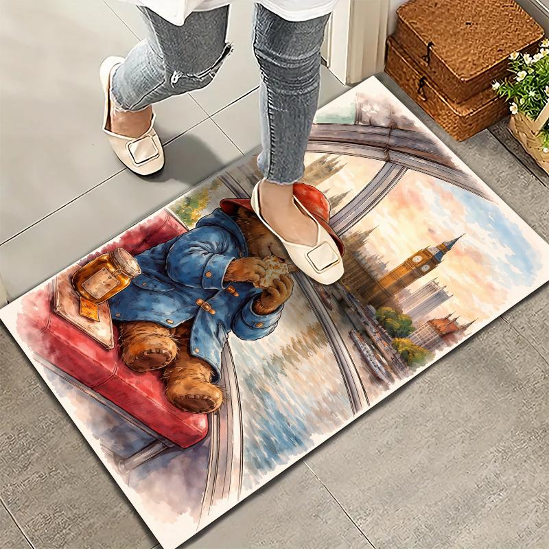 Paddington Bear Carpet Rug for Living Room Bedroom Home Sofa Decoration,Kids play Nonslip Floor Mat