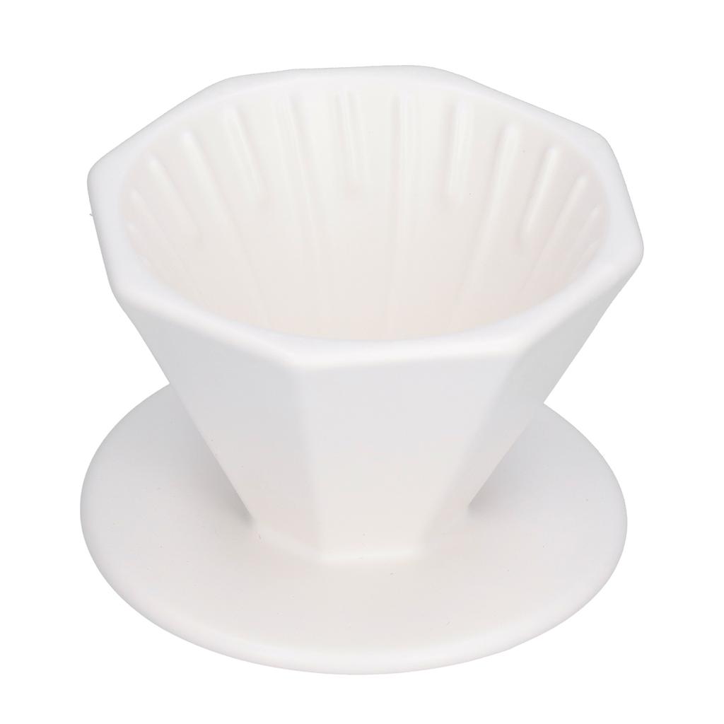 Coffee Dripper Ceramic Convenient Reliable Exquisite Portable Size Simple Design Pour Over Coffee DripperWhite