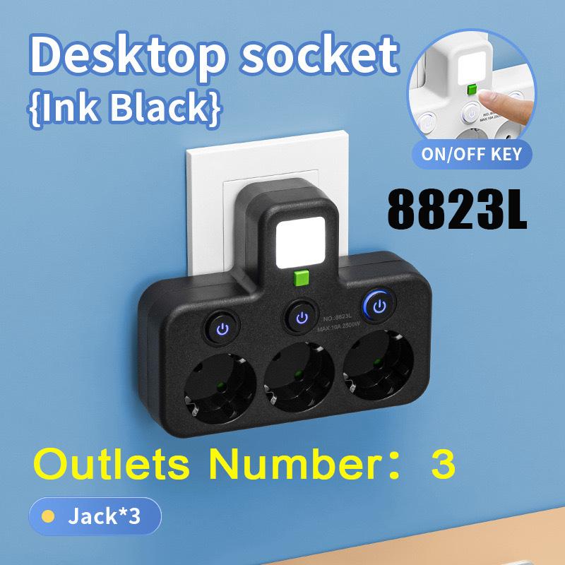 Multi-functional Socket with Smart Night Light USB Fast Charging Independent Control Multi-port Power Strip Overload Protection