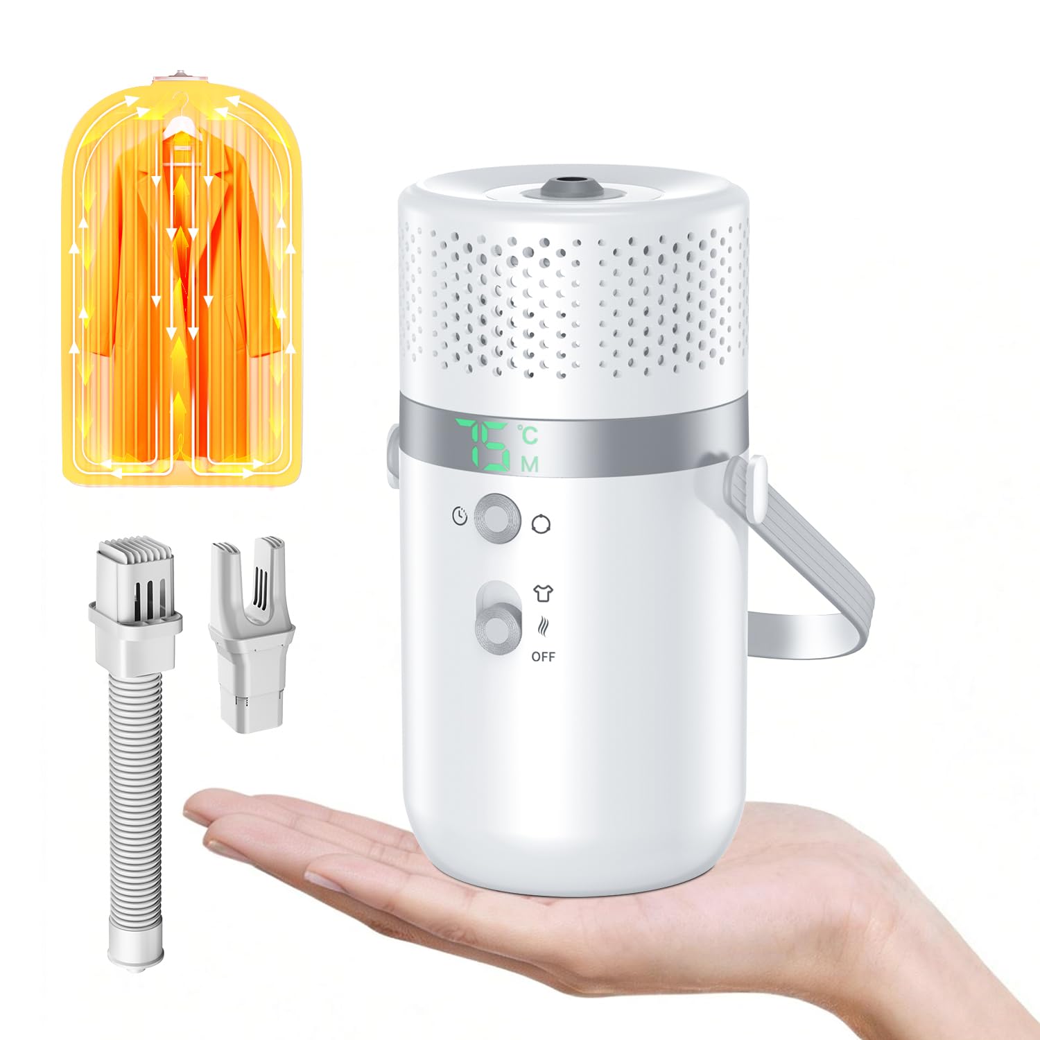 

Compact Bedding Dryer [2026 New Model, Multi-functional, Ultra-lightweight 350g] Clothes Dryer, Shoe Dryer, Portable Dryer, Max 85℃, Dust Mite Removal