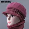 Women'S Winter Warm Knitted Hat with Ear Cover Design, Comfortable Material, Featuring a Brim, Lightweight, Elastic Fit, Hand Wash Only