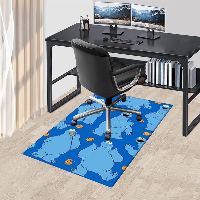 

Sesame Street Cookie Monster Chair Mat - Home Decor, Sofa Rug, Office Carpet Gift for Adults, Suitable for Bedroom, Living Room, Various Roo 60cm by 90cm
