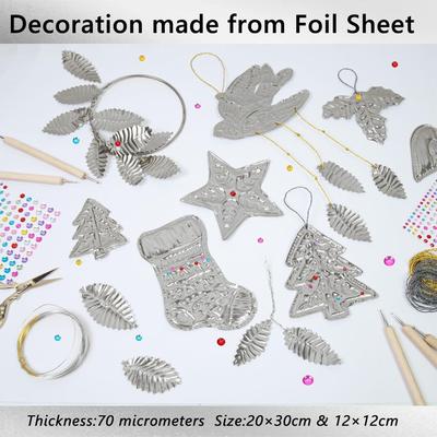 Foil Cardstock Thick Tinfoil Flashing Roll Metal Sheets Silver Gold Shimmer Shiny Embossing Engraving Painting Kit Crafting Art