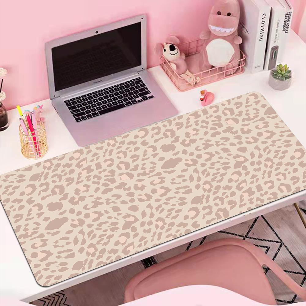 Xlxxl Computer Keyboard And Mouse Pad Beige Brown Leopard Office Home Gaming Setup Gaming Large Desk Accessories Carpet Hybxaxc