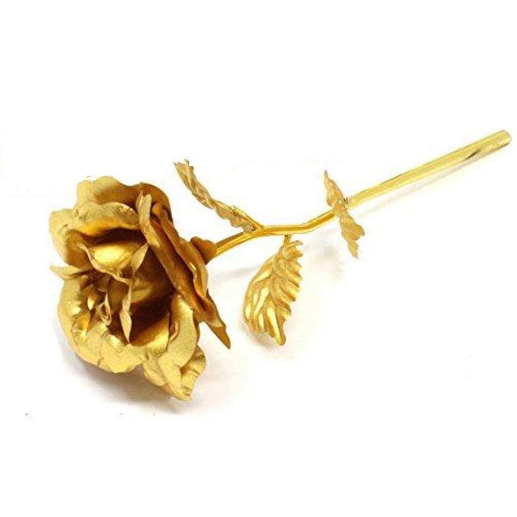 Artificial Golden Flower In Red Velvet Box - Elegant Decorative Piece for Home or Office - Ideal Gift for Special Occasions and Loved Ones