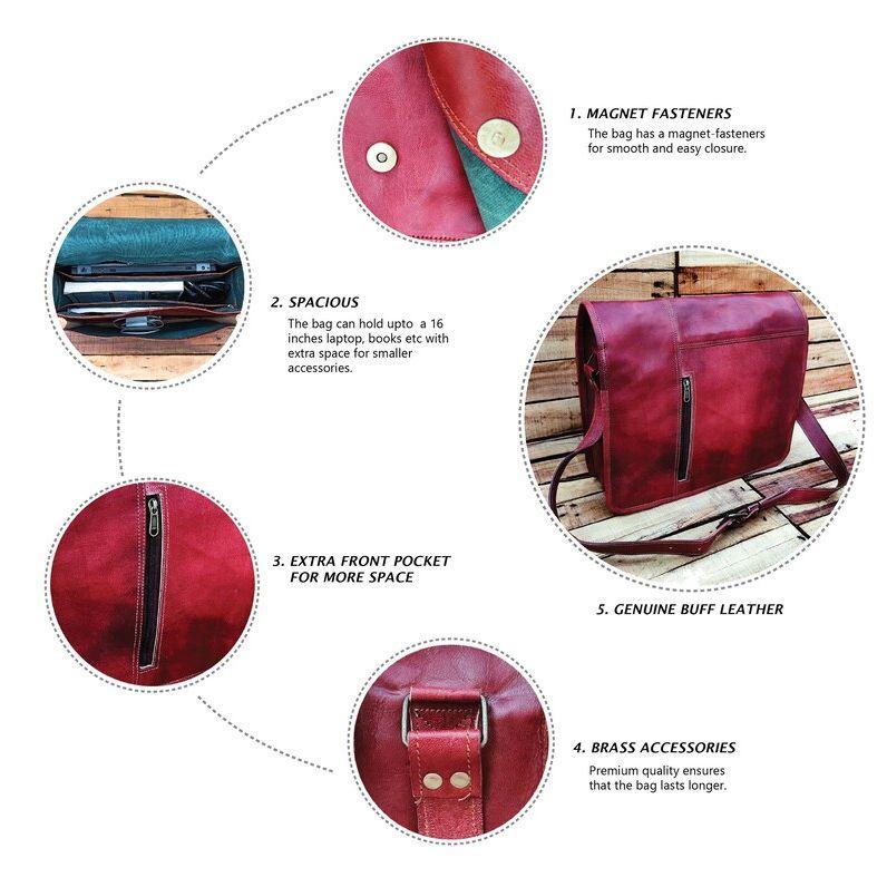 Кожаная мужская сумка-мессенджер — фото 7