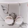 Boucles d'oreilles perle blanche perle naturelle boucles d'oreilles argent pièce d'argent perle baroque boucles d'oreilles goutte hameçon boucles d'oreilles femme