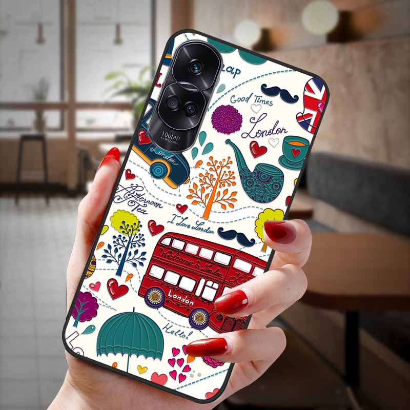 For Honor 90 Lite 5G Case 3D Flower Relief Emboss Silicon Back Cases For Honor 90 Cover Honor90 Pro 90Pro 90Lite Soft Protective