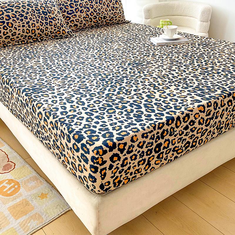 Sábana Bajera Cama Queen/King Estampado Leopardo para Cama Doble Sábanas Cama 150x200 Sábana Bajera Individual 180x200
