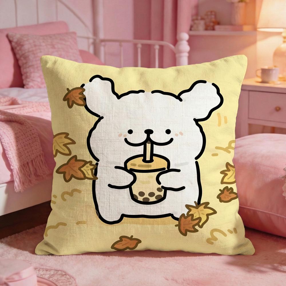 Line PPuppys Cute Dog Cushion Cover Premium Comfort Reversible Pillow Cove Two In One Design For Any Room Car Interior