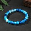 Festive Gifts Blue Striped Agate Beaded Bracelet Cool Fashion Jewelry For Men Women Daily Wear Gift