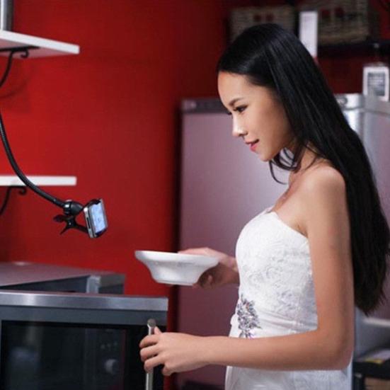 Portable Long Arm Cell Phone Tablet Mount Universal GPS Clamp Holder Stand Brace