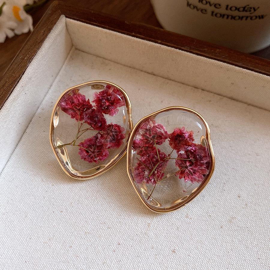 Resin Flower Earrings Sweet Vacation Style Luxury Jewelry