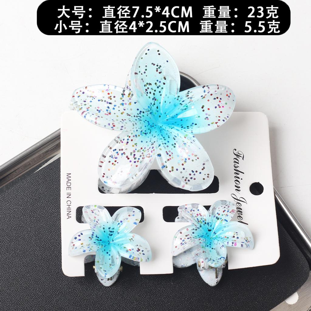 2025 New Egg Flower Grab Clip Retro Color Flower Hair Claw Clip Lady Side Grab Half Grab Back Head Shark