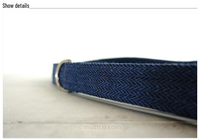 MUTTCO Dog Collar & Leash Set with Deep Blue Bow - UDC-140
