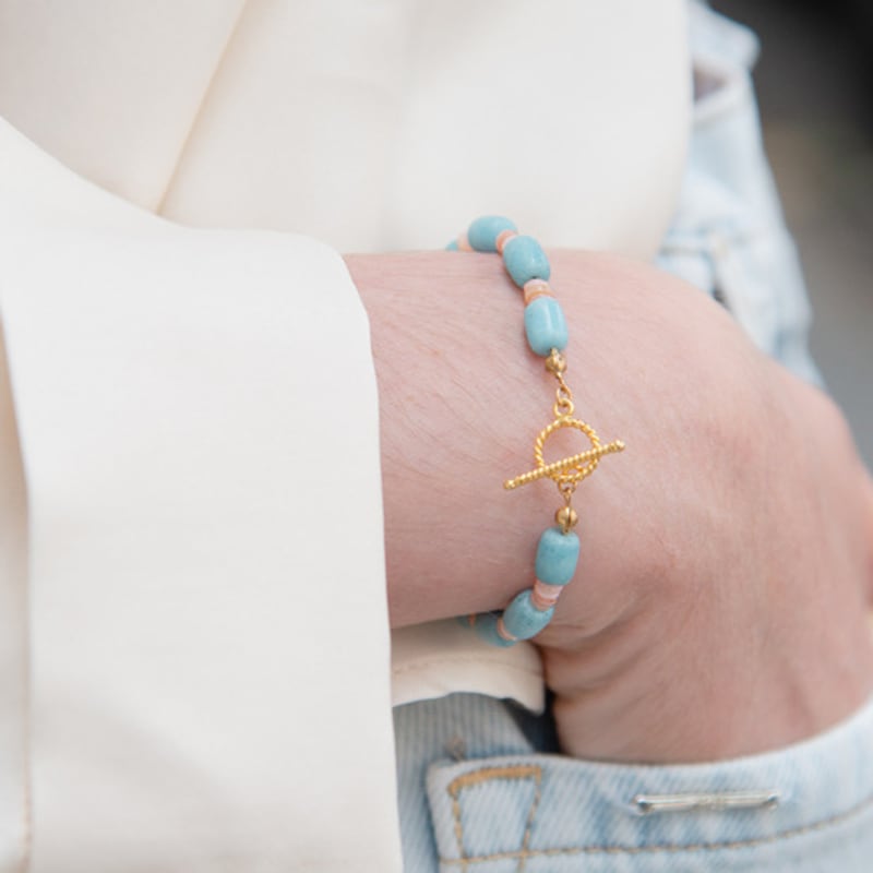 

L’OMBRILLANT Striped Gemstone Bracelet (BLUE) Special