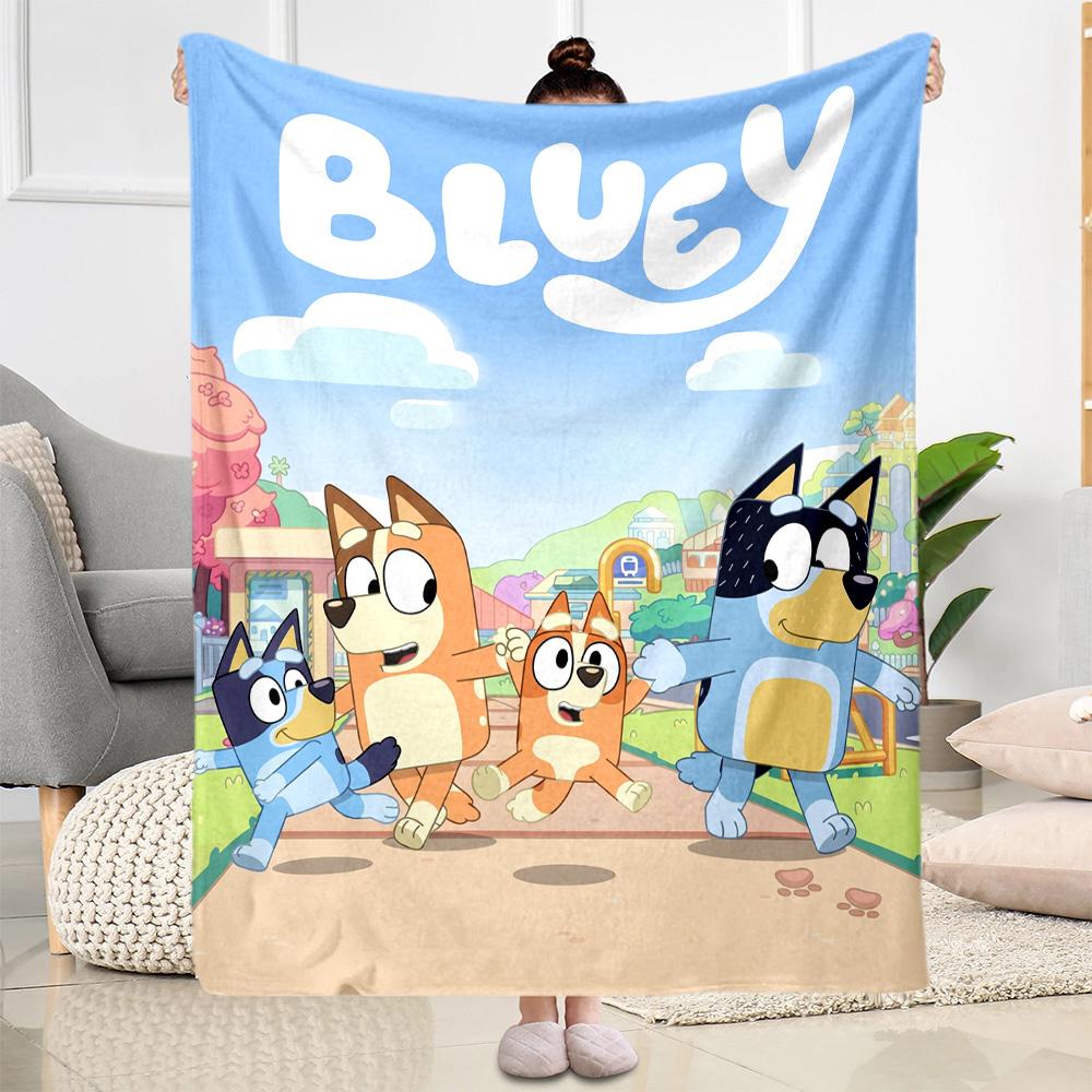 Bluey Friends Adventure Blanket Soft Warm Cozy Perfect for Sofa Office Livingroom Four Seasons Universal Modern Gifts For Family Or Friends
