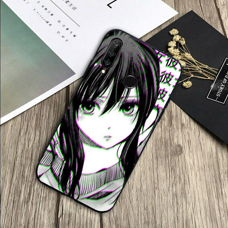 Sad Anime Aesthetic Senpai For Huawei Nova Y72 Y73 Y90 Y70 Y60 Y91 Y61 12s 12i 11i 8i 9 10 SE P40 Lite P60 P30 Pro Case
