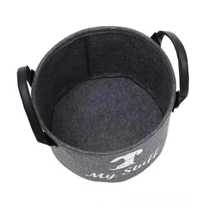 Felt Pet Toy Box Pet Toy Storage Basket Dog Toy Box Special Storage Basket For Organizing Pet Supplies Blanket Pet Storage Box
