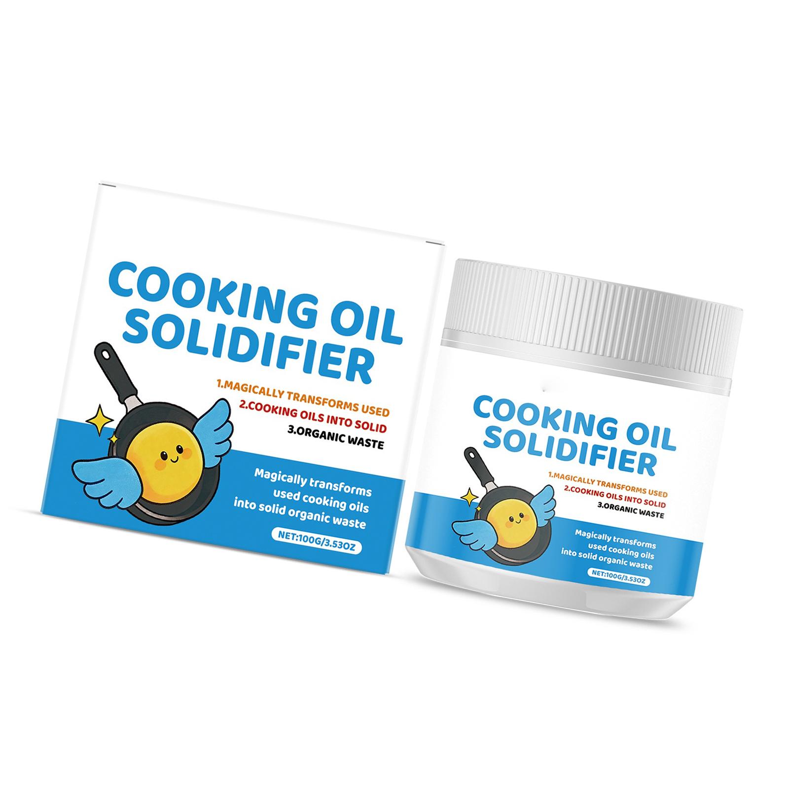 Kitchen Pan Fry Cooking Oil Hardener Solidifier Transforms Hot Waste Oil Into Solids Trash Safe And Clean Easy Disposal