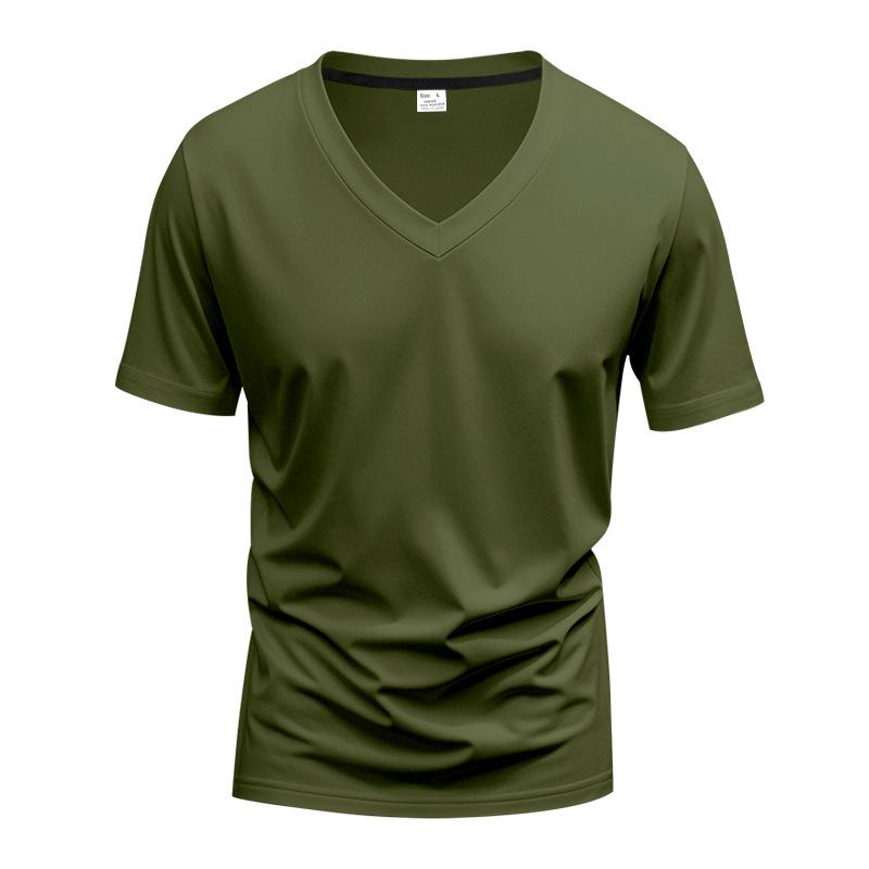 American Style Summer Quick Dry Mens V Neck Short Sleeve T Shirt