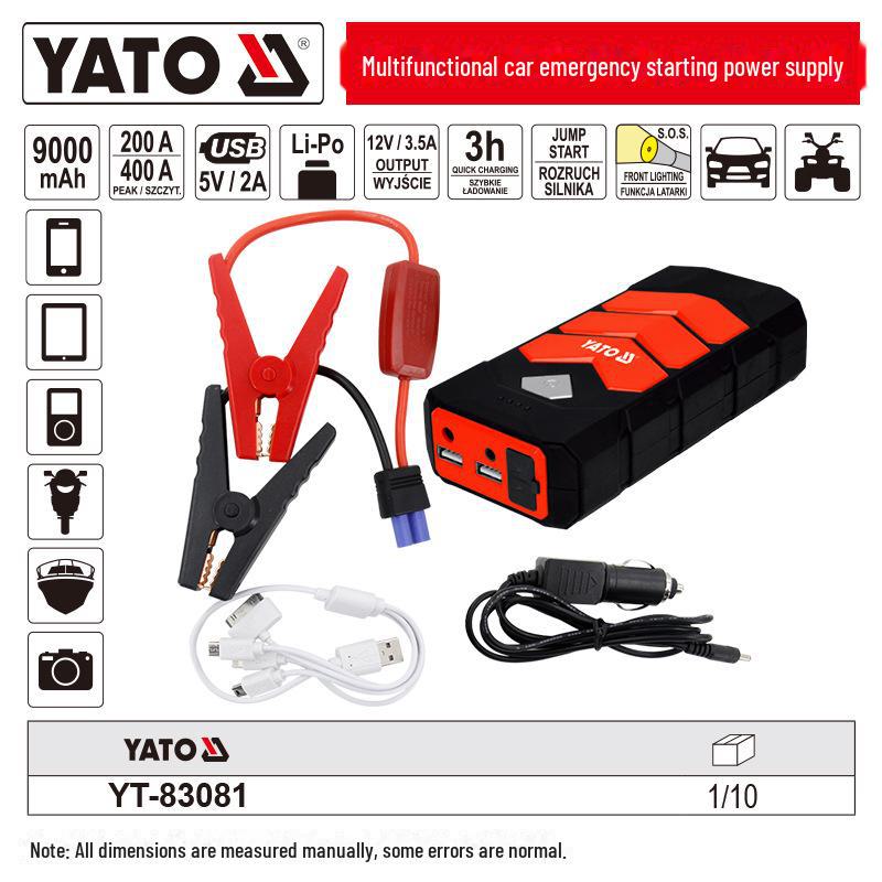 

YATO Автомобільний аварійний пусковий пристрій та павербанк Multi-function 9000mAh YT-83081