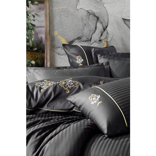 

Пододеяльник из хлопка с вышивкой из атласа - King Anthracite