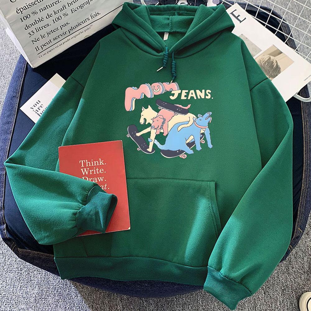 

Женская одежда Хип-хоп Рок-группа Джинсы-мом Толстовки Roupas Femininas Толстовка с капюшоном Длинный рукав Зимние Мягкие Толстовки Худи 3XL