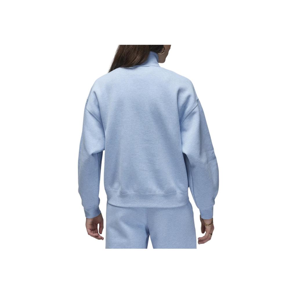 Jordan Solid Color Stand Collar Half-Zip Sweatshirt Women Tops Blue Gray FD7222-436
