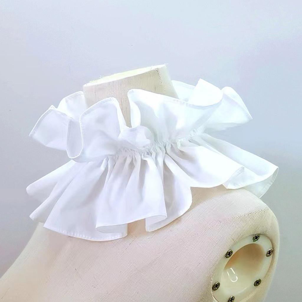 Victorian Ruffled Collar Elegant Sweet Girls Blouse Collar Lapel Shawl Decorative Lapel for Lady Medieval Cosplay