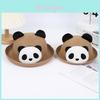 Panda Cartoon Sun Hat For Kids And Adults With Wide Brim Breathable Straw Summer Outdoor Wear