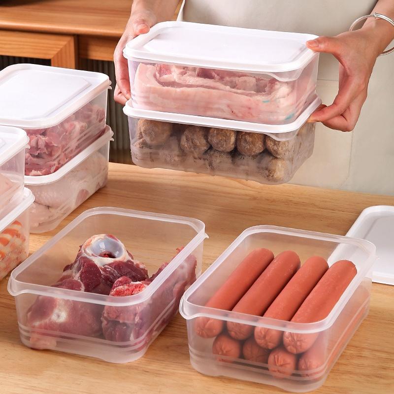 1pc Fridge Storage Box Organizer Fresh Keeping Fridge Freezer Meat Vegetables Fruits Sealed Box Container Heatable