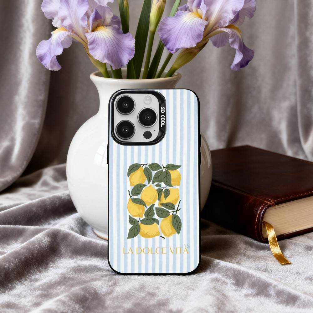 

S-Seaside S-Scenery Wine L-Lemon Phone Case For iPhone17,16,15,14,13,12,11 Plus,Pro Max Candy Silver Plated Inside Cover iPhone14