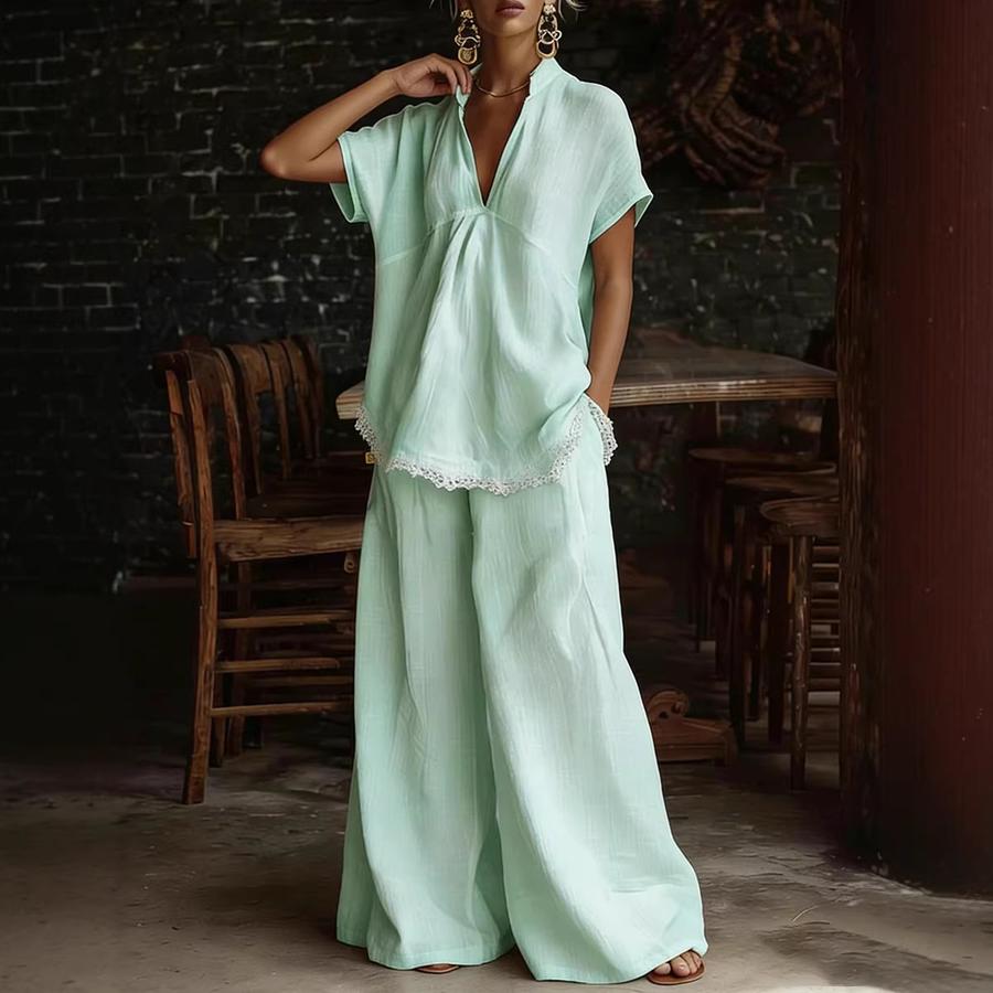 Hot Summer New Arrivals Women's Sleeveless Shirt Loose Pants Two-Piece Set