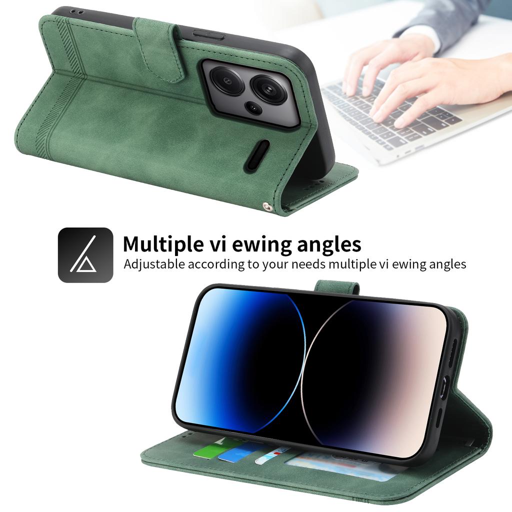 DIERFENG DF-03 for Xiaomi Redmi Note 13 Pro+ 5G Leather Case Phone Wallet Stand