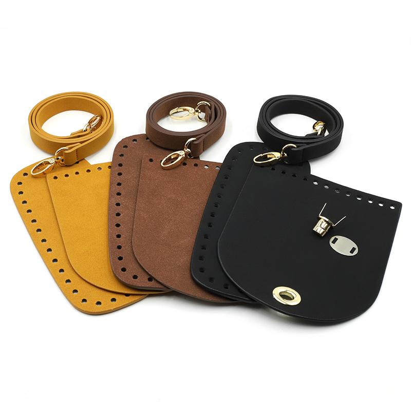 Handmade DIY Leather Bag Bottom Handbag Woven Set Shoulder Strap Crossbody Handle Crochet Bags Knitting Hardware Accessories
