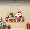 Christmas Door Hanging, Wooden Santa Decoration, String Light Entryway Decor Happy