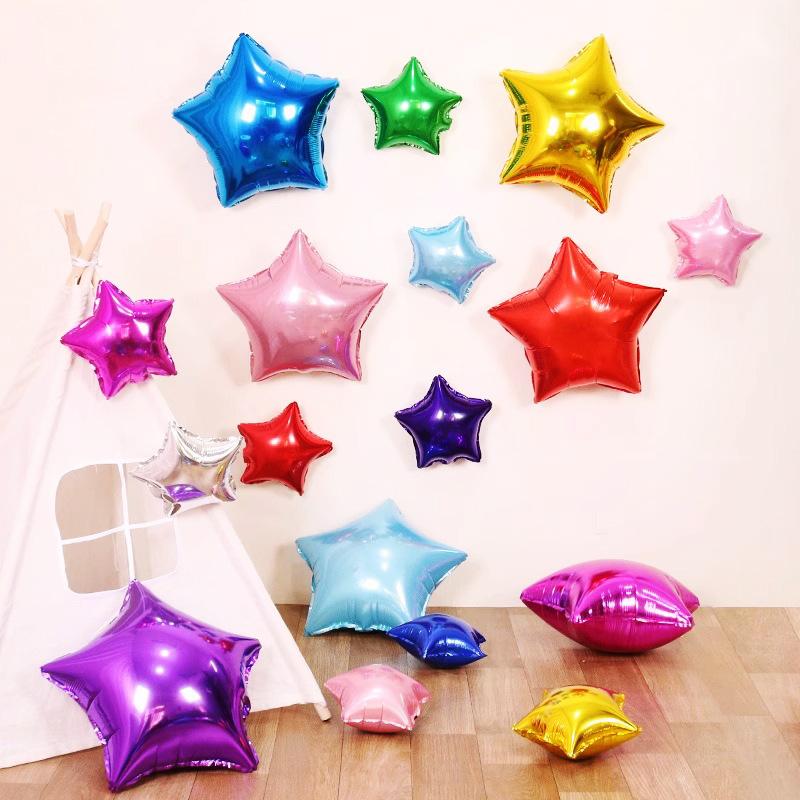 Monochrome Pentagram Aluminum Film Balloon Solid Color Shopping Mall Hotel Ktv Bar Store Scene Decoration
