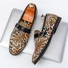 New Men's Pointed Leopard Pattern Loafter Tassels Leather Casual Shoes Male Formal Wedding Dress Homecoming Zapatos Hombre