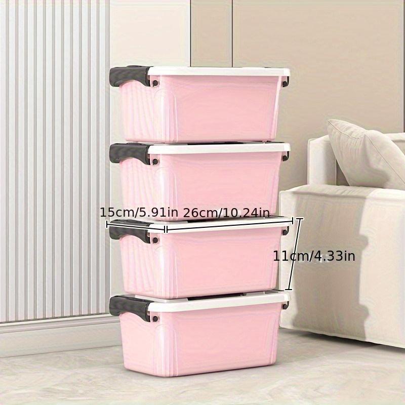

4PCS Nordic Storage Boxes, Stackable Clear Plastic Bins for Closet Car Trunk, Multipurpose Pantry Containers for Bathroom