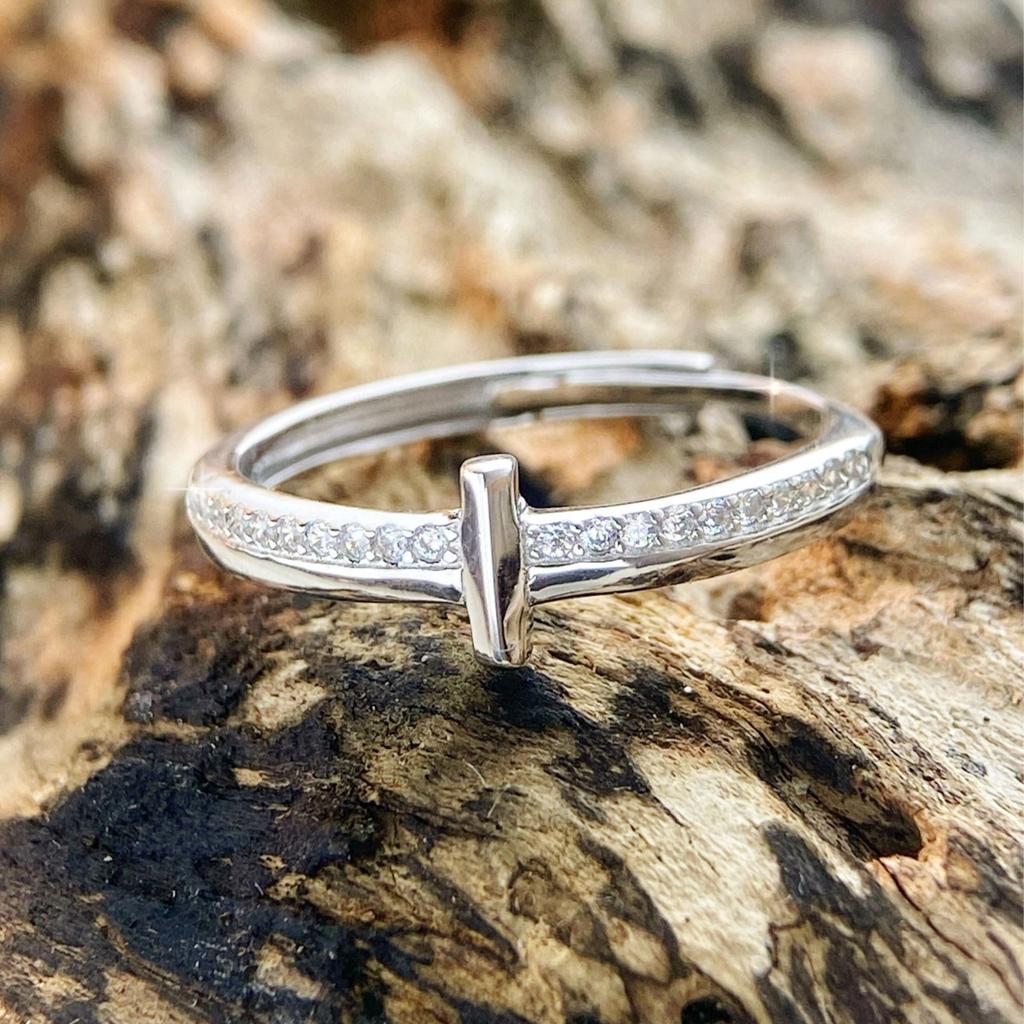 Wosikate Korean Temperament Genuine 100%   Copper Ring For Women Hundred Cross Simple Ring Fine Jewelry Drop Shipping