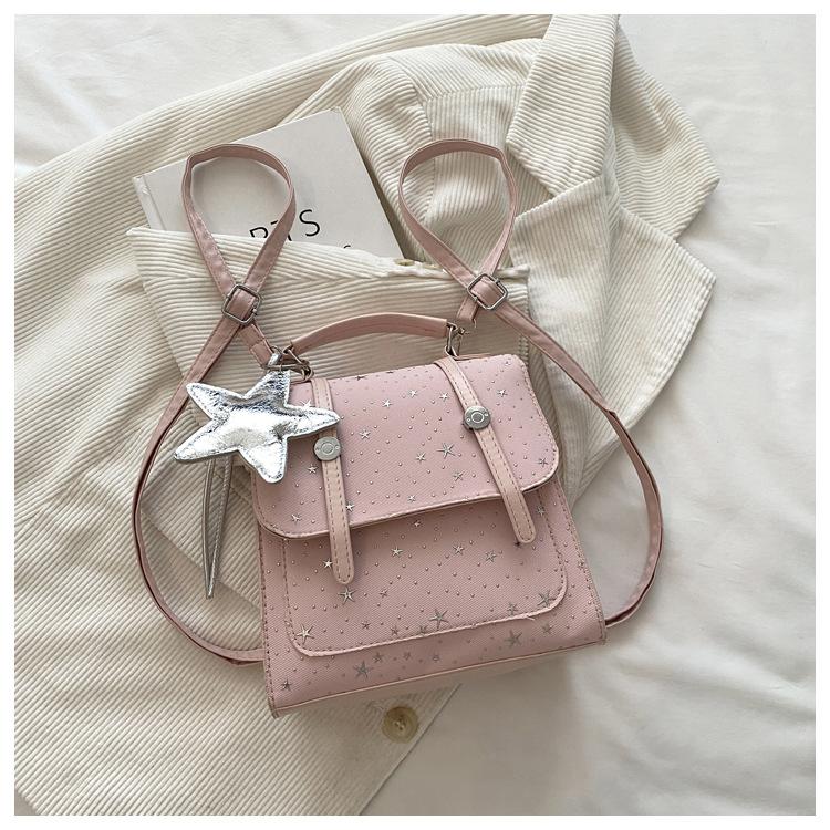 Schoolbag simple star backpack women's 1011 new fashion foreign style handbag casual about foreign style small schoolbag