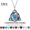 Personalized Birthday Gift Celtic Knot Birthstone Necklace for Women, Cubic Zirconia Pendant Necklace, Irish Jewelry, Her Wife Girlfriend Mother